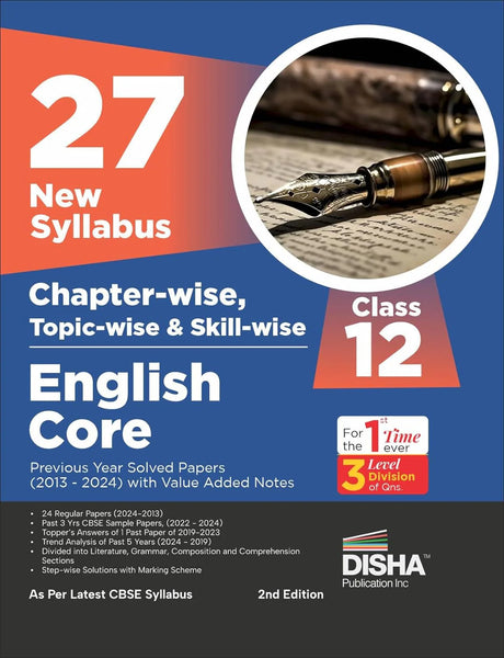 27 New Syllabus Chapter-wise, Topic-wise & Skill-wise CBSE Class 12 English Core Previous Year Solved Papers (2013 - 2024) with Value Added Notes 2nd Edition - Retail Maharaj