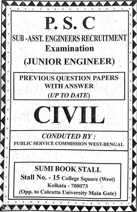 West Bengal P.S.C Junior Engineer (CIVIL) Previous Year Question Papers with Answer in English - Retail Maharaj
