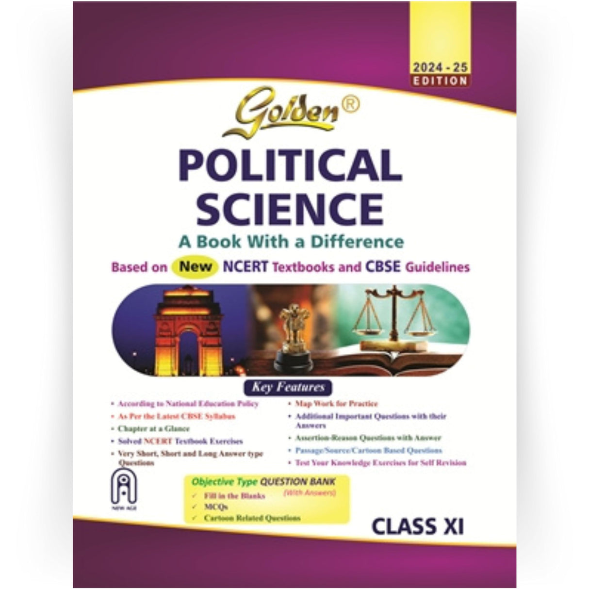 Golden Political Science Class XI Based on NEW NCERT Textbooks & CBSE Guidelines For 2026 Final Exams, includes Objective Type Question Bank