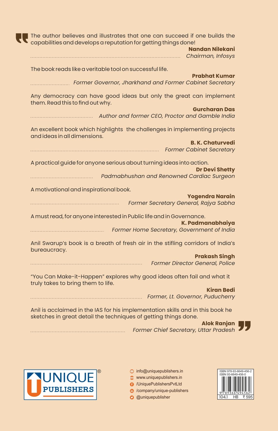 You Can Make It Happen By Anil Swarup (HardBack)