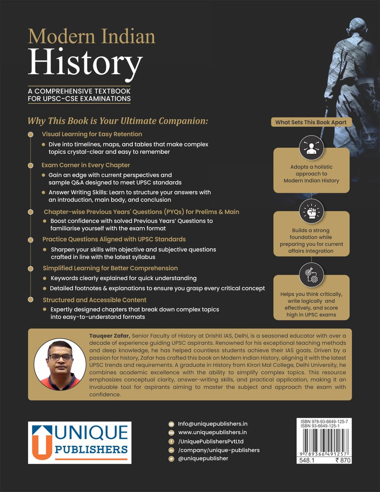 Modern Indian History: A Comprehensive Textbook for UPSC-CSE Examinations by Tauqeer Zafar, Preliminary, Main & Optional, B.A. & M.A. History