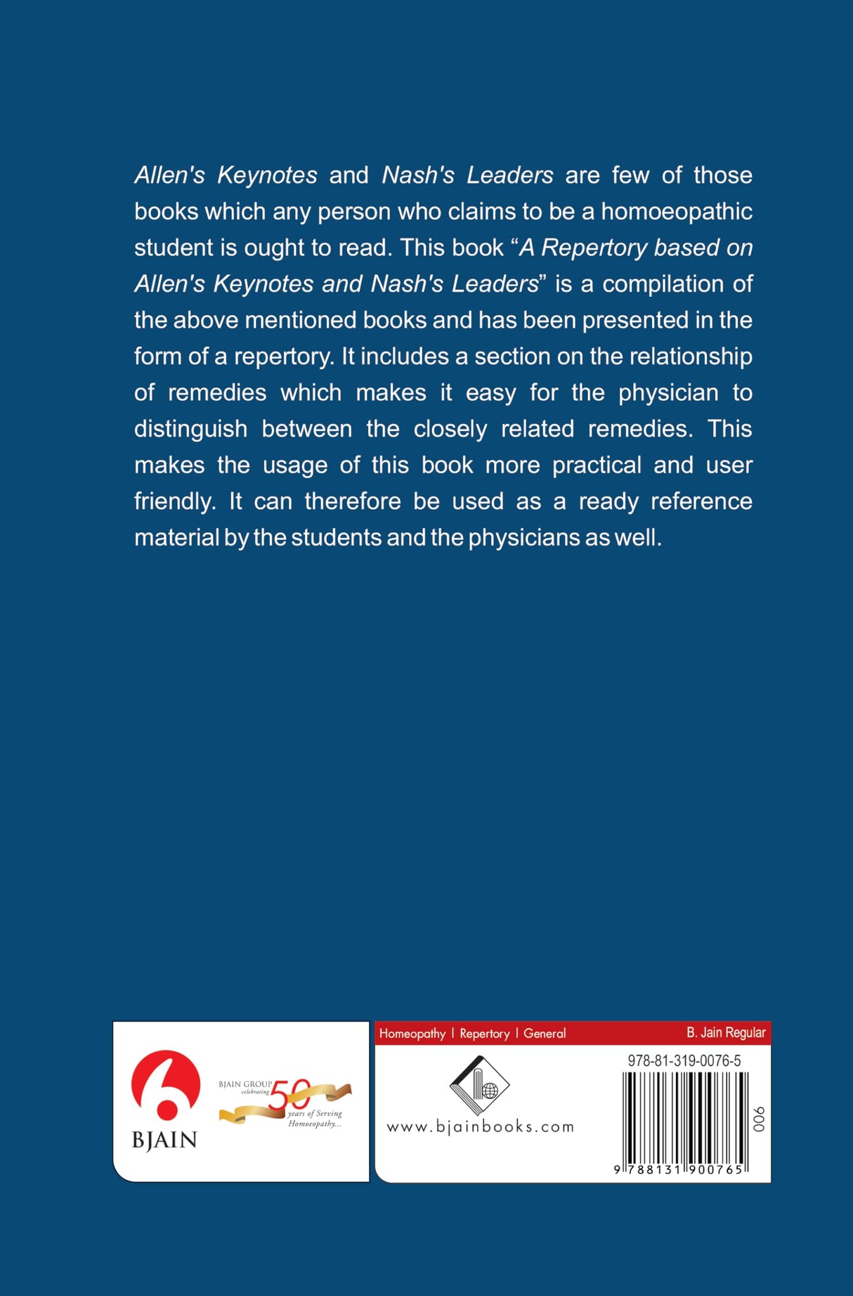 A Repertory Based on Allen's Keynotes and Nash's Leaders Including Relationship of Remedies - Retail Maharaj