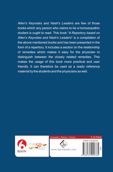 A Repertory Based on Allen's Keynotes and Nash's Leaders Including Relationship of Remedies - Retail Maharaj
