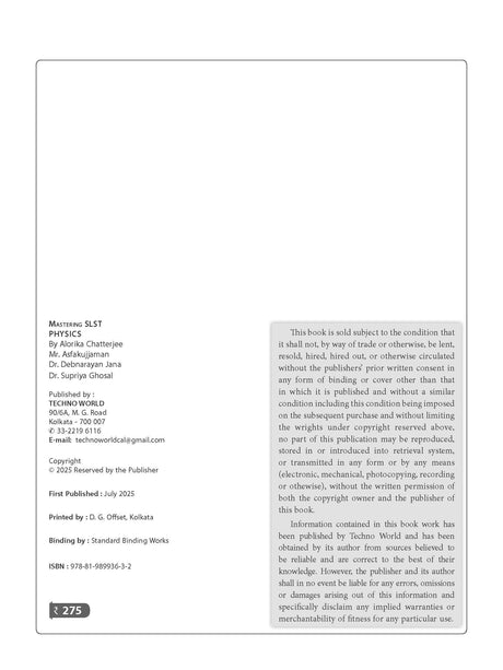 SLST Physics ( Mastering SLST Physics) Concepts & Practice 2025 for SSC/MSC Exam - Retail Maharaj