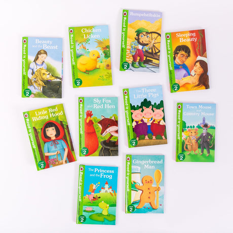 Ladybird Read It Yourself Tuck Box Level 2: 10 Books Box Set (Beauty and the Beast, Chicken Licken, The Gingerbread Man, Little Red Riding Hood, Rumpelstiltskin, Sleeping Beauty and More) - Retail Maharaj