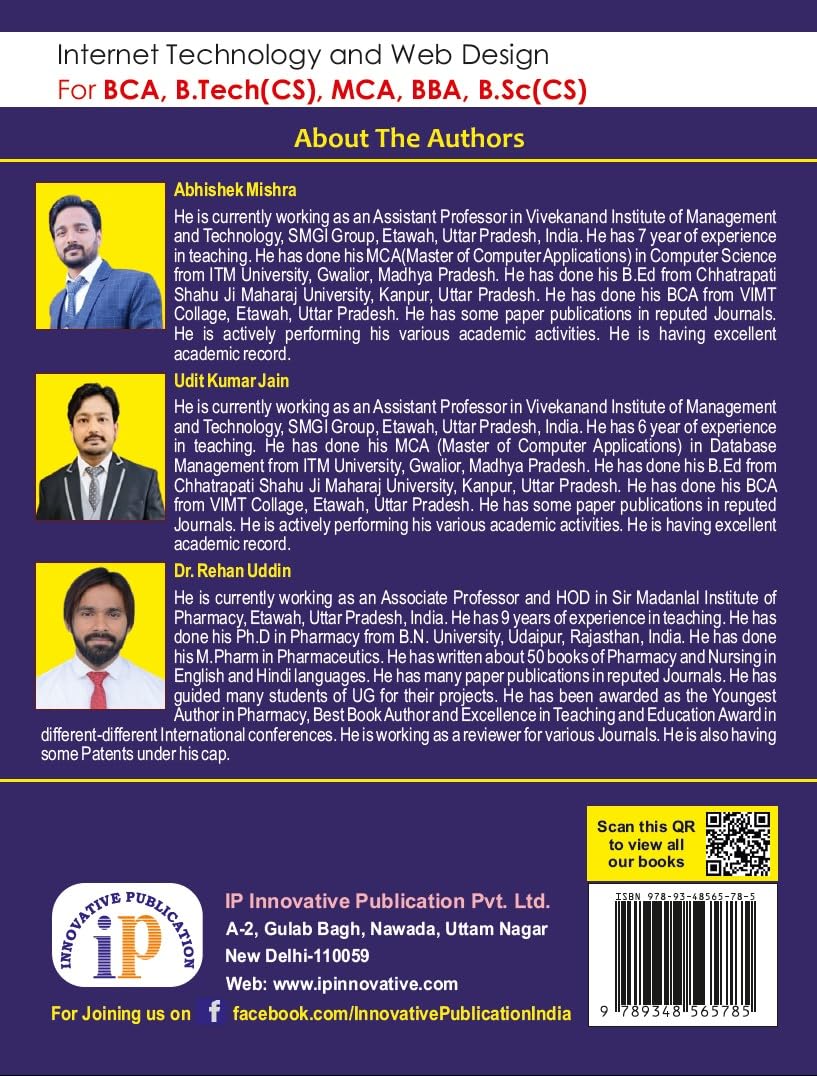 Internet Technology and Web Design for BCA, B.Tech(CS), MCA, BBA, B.Sc(CS)