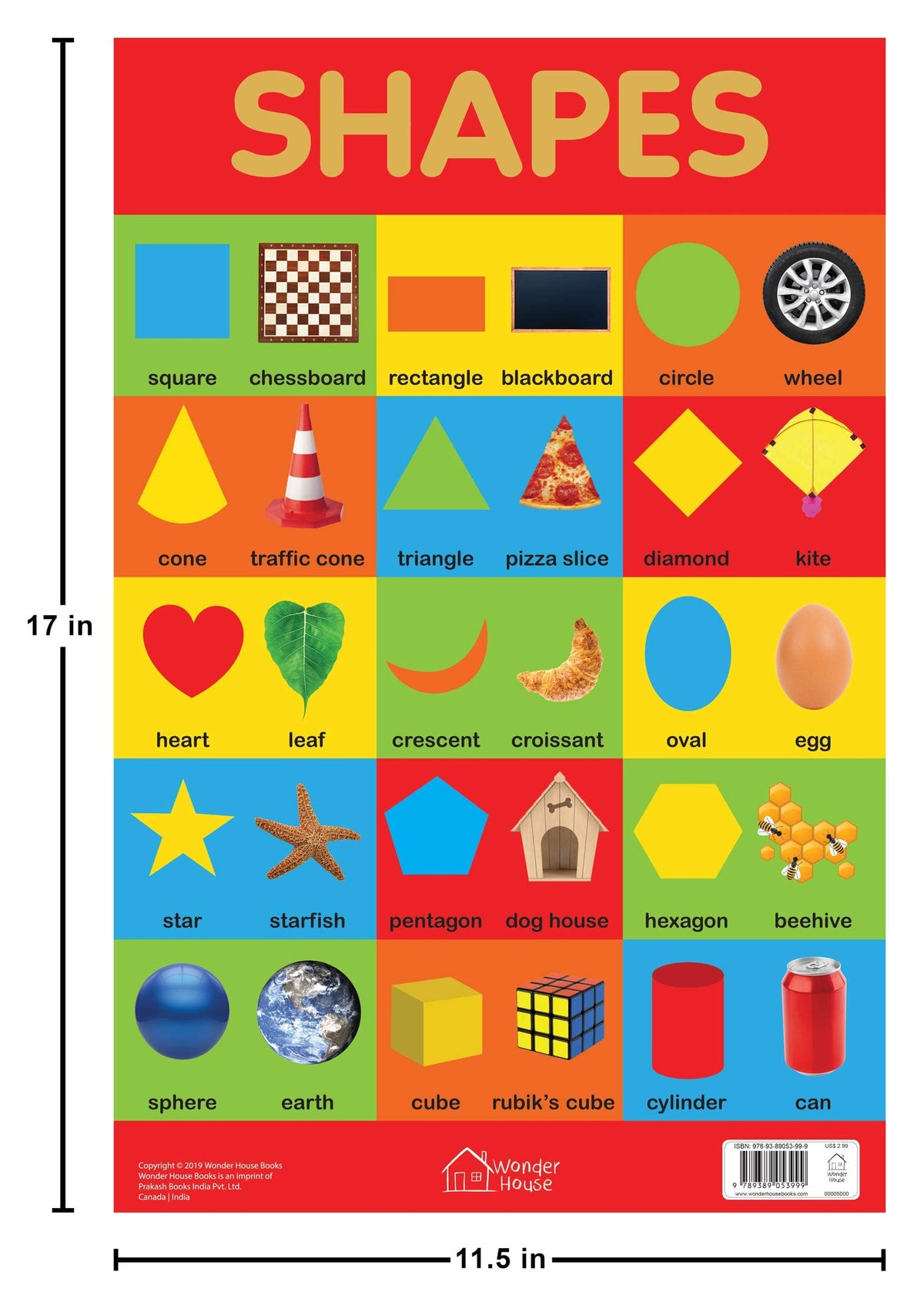 Shapes Chart - Early Learning Educational Chart For Kids: Perfect For ...