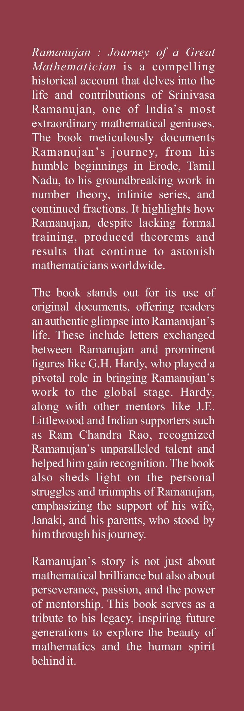 Ramanujan : Journey of a Great Mathematician - Retail Maharaj