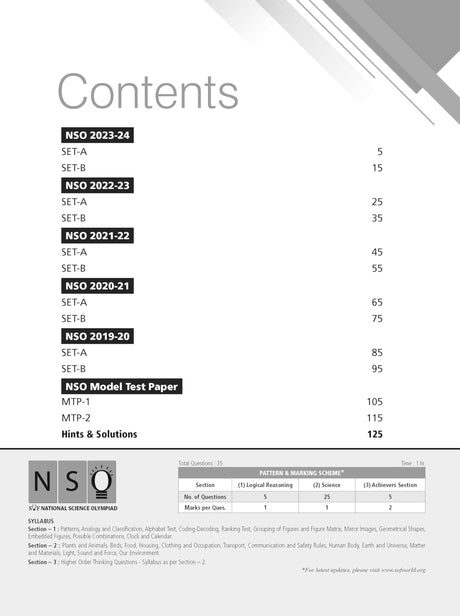 MTG NSO Class-3 Olympiad 10 Previous Years Papers (2023-2019 Set A & B) Science with Mock Test Papers - Sample OMR Sheet with Chapterwise Analysis | SOF Olympiad Books For 2024-25 Exam [Paperback] MTG Editorial Board - Retail Maharaj