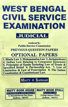 West Bengal Civil Service Examination - JUDICIAL - Previous Question Papers (OPTIONAL PAPERS) in English - Retail Maharaj