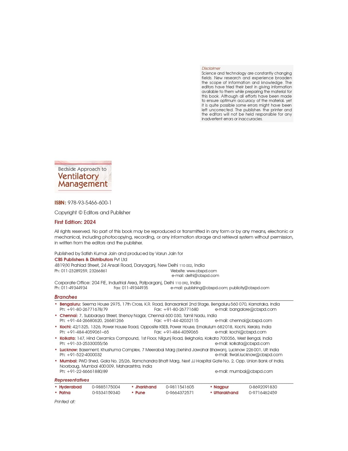 Bedside Approach to Ventilatory Management