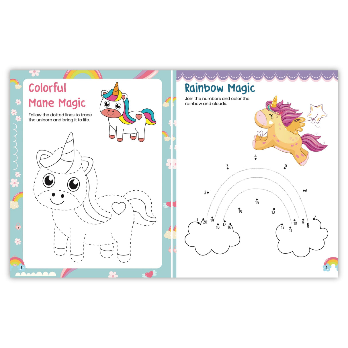 Unicorn Coloring Book: Fun Unicorn Coloring Activity Book for Kids | Includes Number Coloring, Dot-to-Dot, Tracing & Copy-Color Activities | Perfect ... I Ages 3+ [Penguin Early Learning Series] - Retail Maharaj