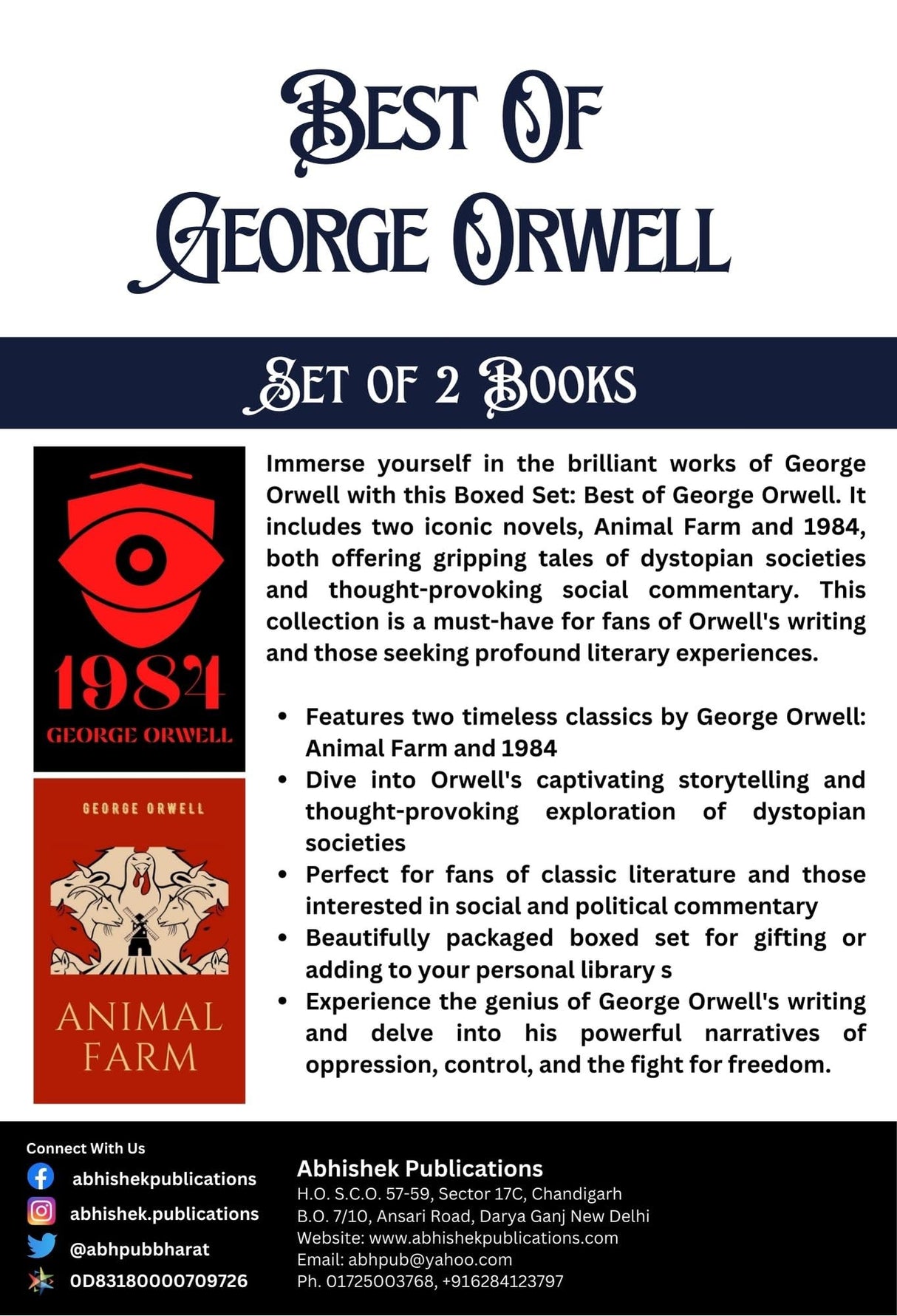 Best of George Orwell Boxed Set (Animal Farm & 1984) Set of 2 Books - Retail Maharaj