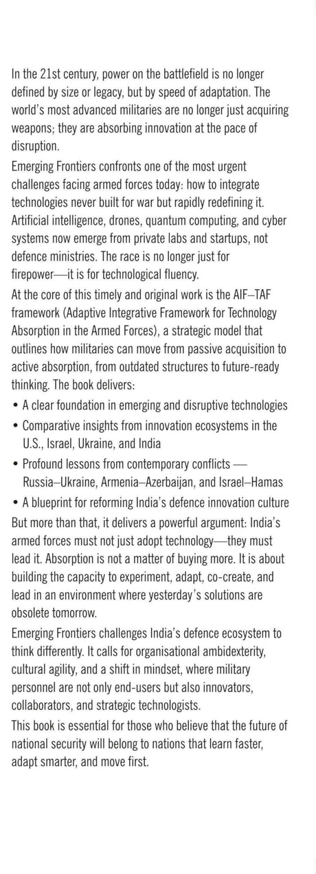 Emerging Frontiers: Technology Absorption in the Indian Army - Retail Maharaj
