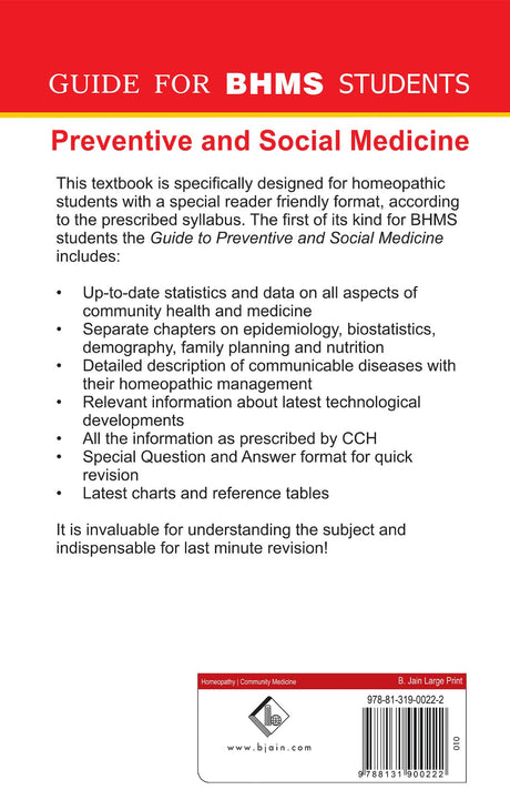 Preventive and Social Medicine - Guide for Bachelor of Homeopathic Medicine and Surgery Students - Retail Maharaj