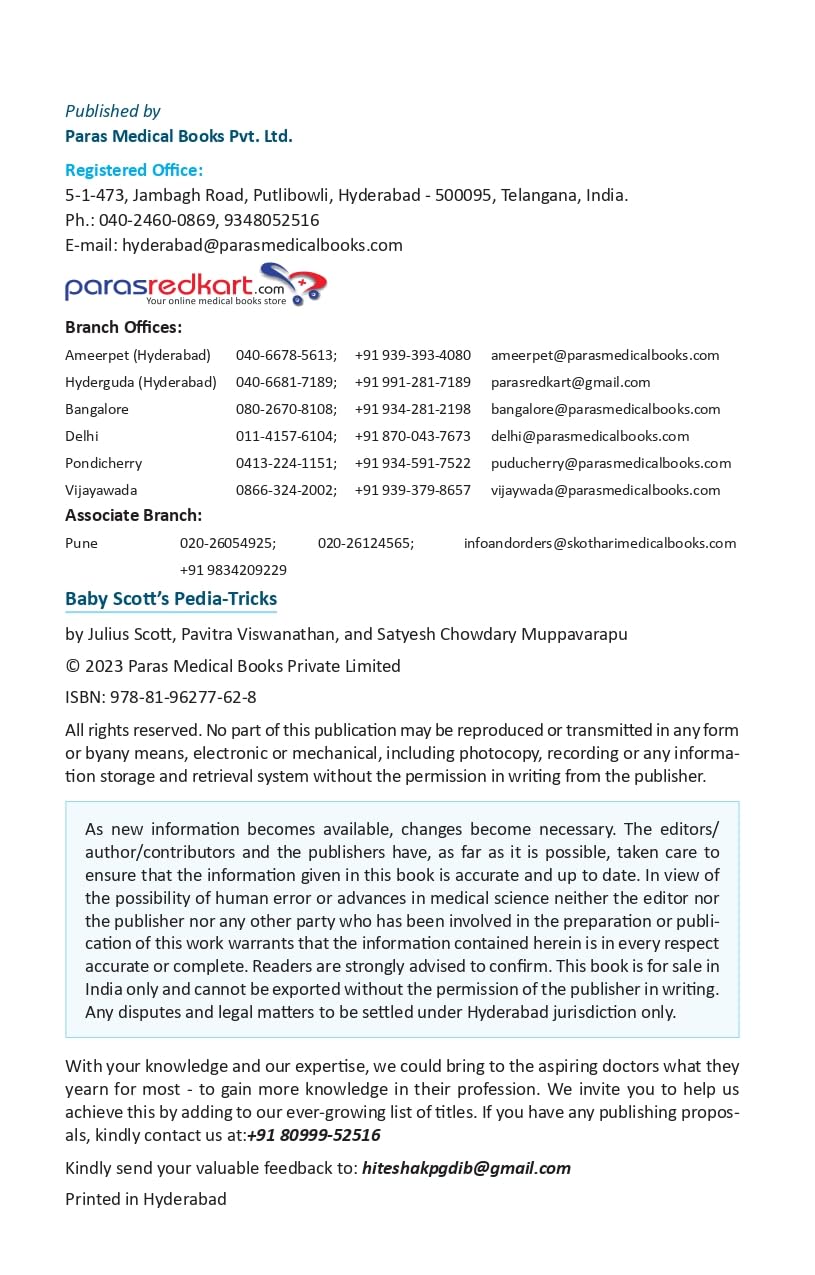 Baby Scott's Pedia-Tricks (Pocket Guide for Clinical Case, History Taking and Exam) 1st/2023