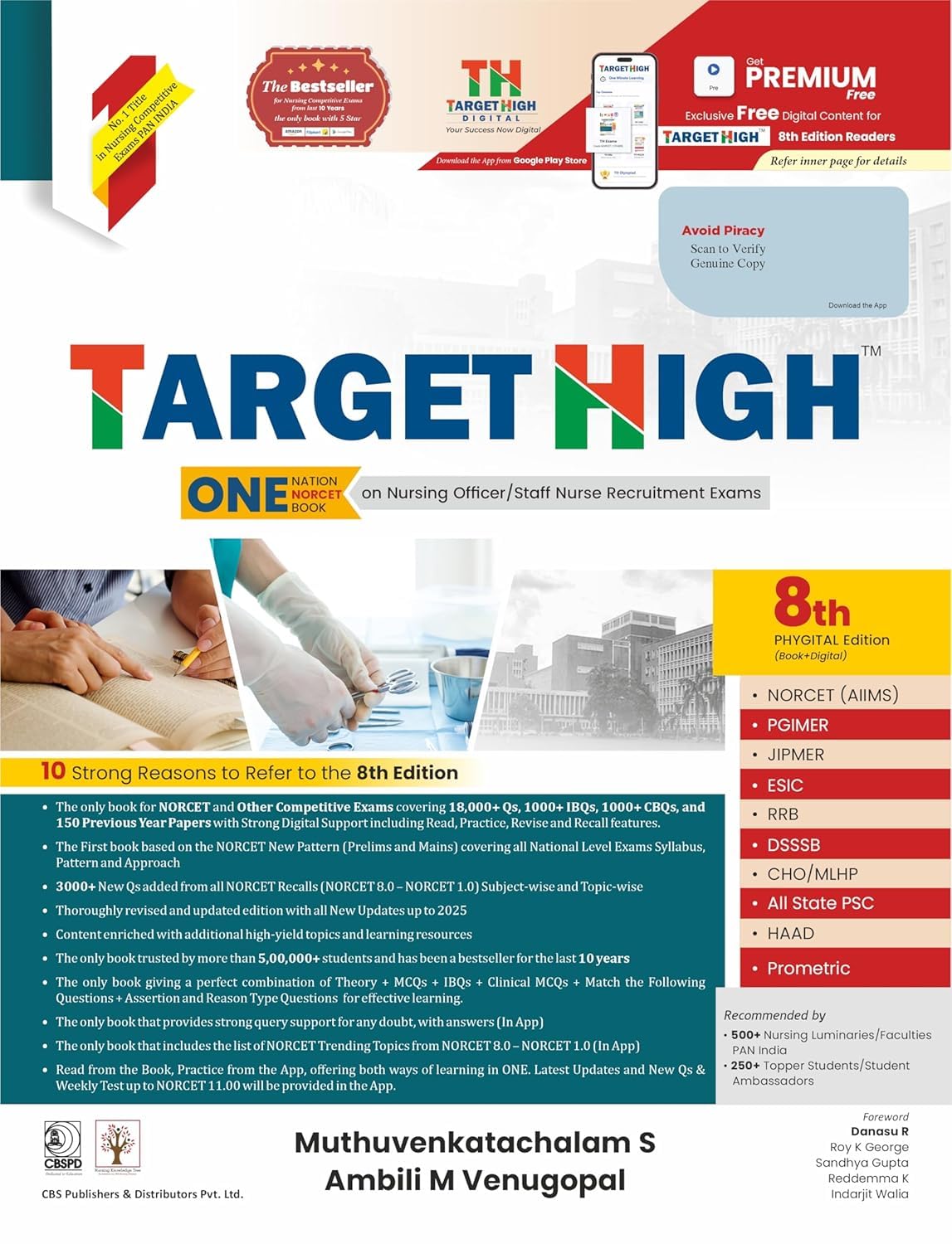 TARGET HIGH ONE NATION ONE BOOK ON NURSING OFFICER STAFF NURSE RECRUITMENT EXAMS 8ED PHYGITAL EDITION (BOOK+DIGITAL)
