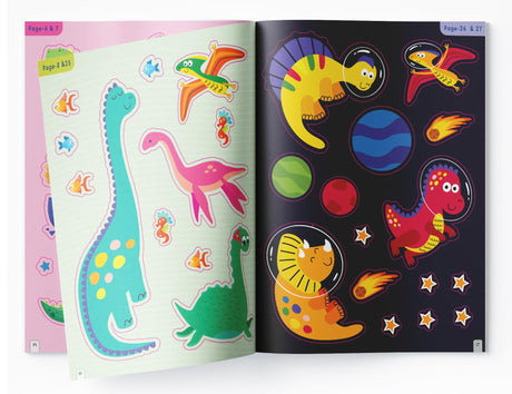 Dinosaur World Reusable Sticker Book For Children - Retail Maharaj