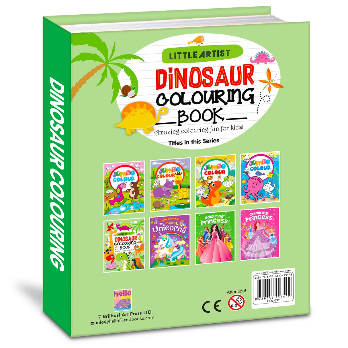 Hello Friend Books Little Artist Dinosaur Colouring Book: Jumbo Copy Colouring - Practice Drawing, Painting and Colouring with Reference for Kids - Retail Maharaj