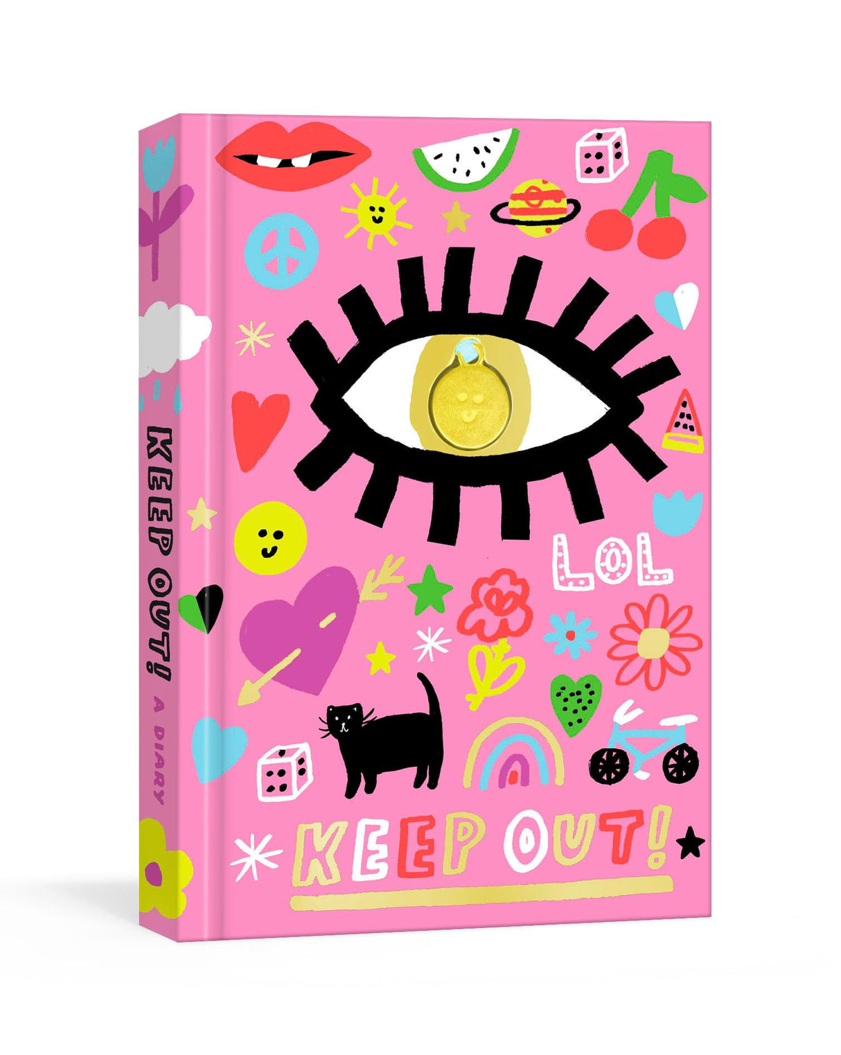 Keep Out!: A Nostalgic '90s Diary with Smiley Face Charm and Stickers