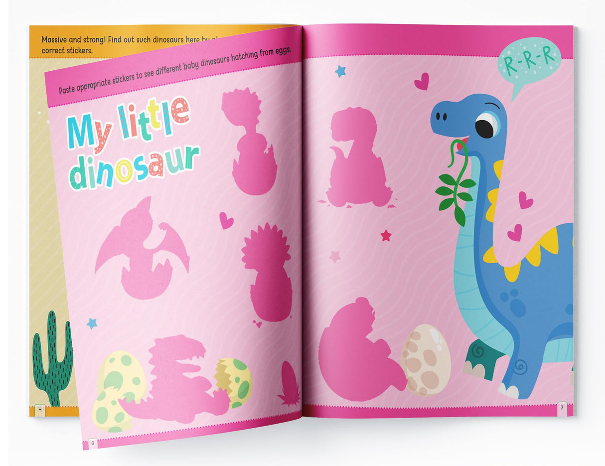 Dinosaur World Reusable Sticker Book For Children - Retail Maharaj