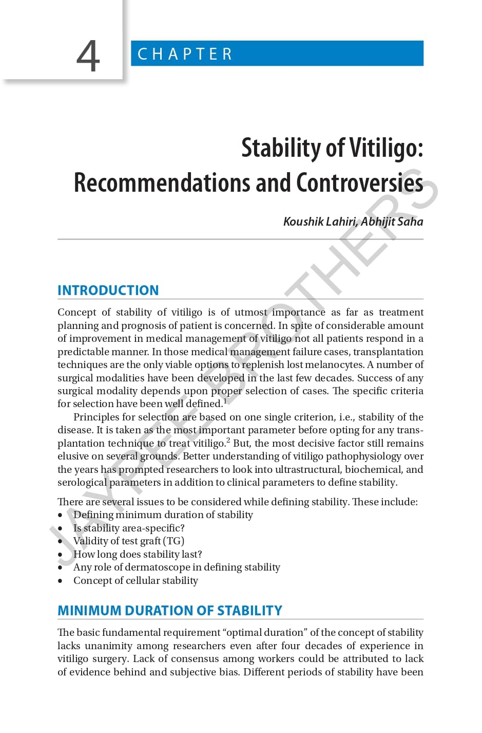 CLINICAL MANAGEMENT OF VITILIGO
