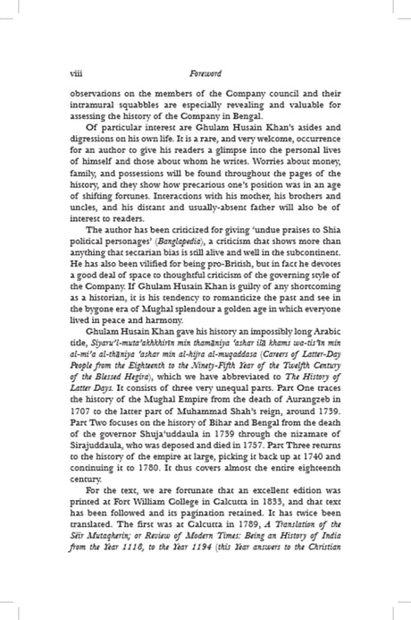 Siyaru’l-muta’akhkhirin The History of Latter Days India in the Eighteenth Century - Retail Maharaj