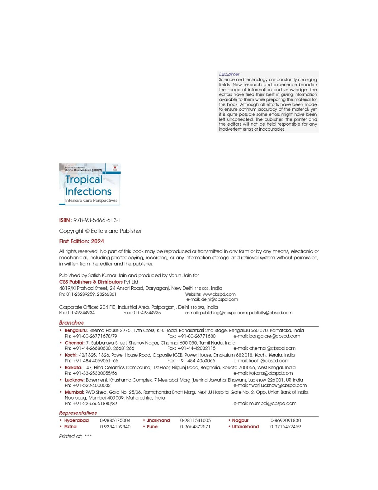 Tropical Infections Intensive Care Perspectives