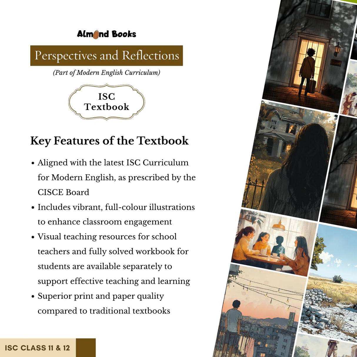 Almond Books ISC Modern English Literature Textbook – Perspectives (Short Stories) and Reflections (Poems) for Class 11 & 12 | Latest ISC English Syllabus 2027 - Retail Maharaj