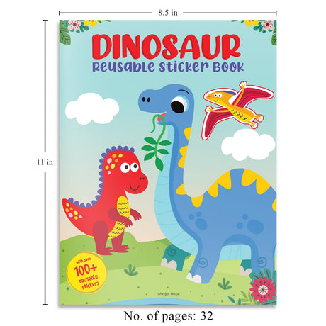 Dinosaur World Reusable Sticker Book For Children - Retail Maharaj