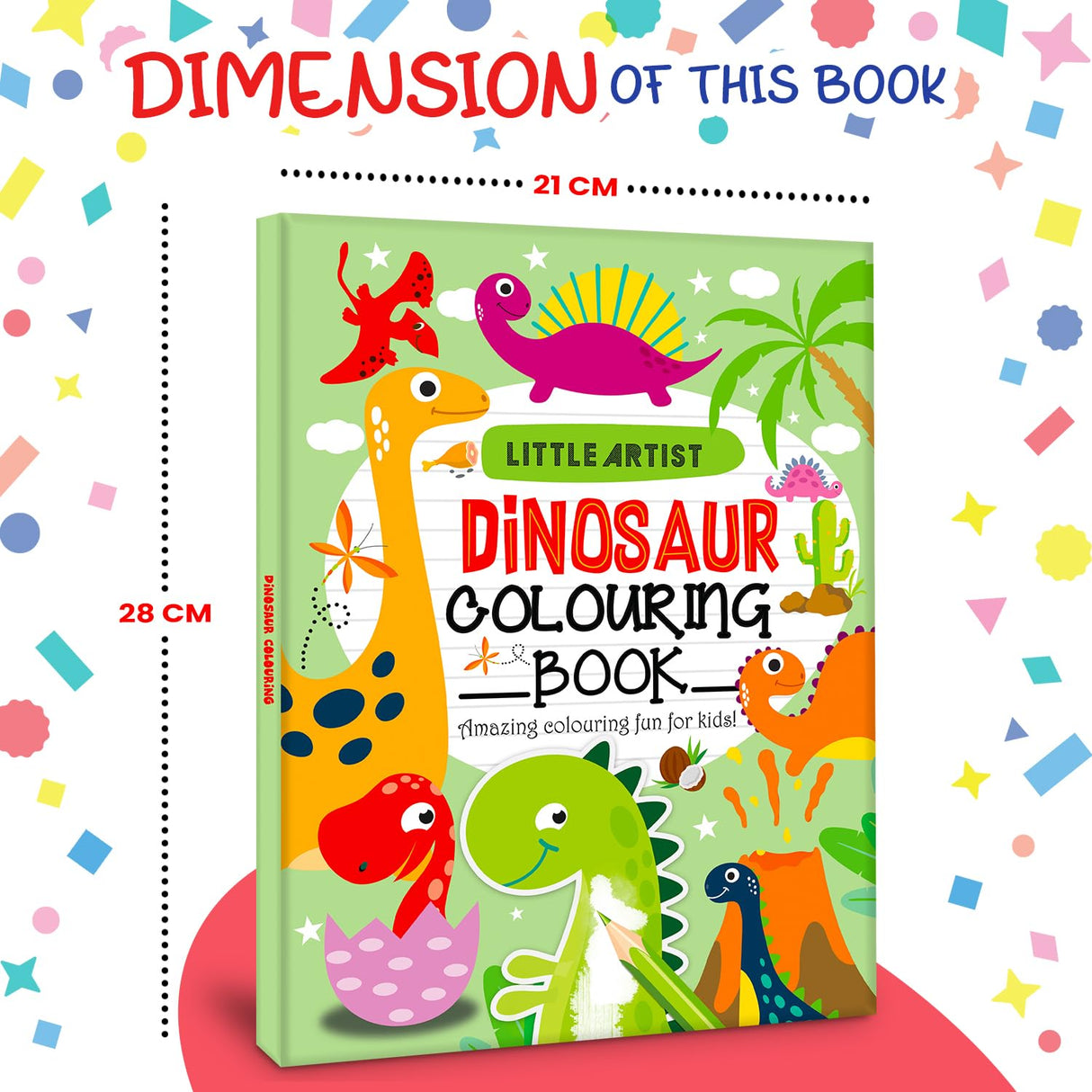 Hello Friend Books Little Artist Dinosaur Colouring Book: Jumbo Copy Colouring - Practice Drawing, Painting and Colouring with Reference for Kids - Retail Maharaj