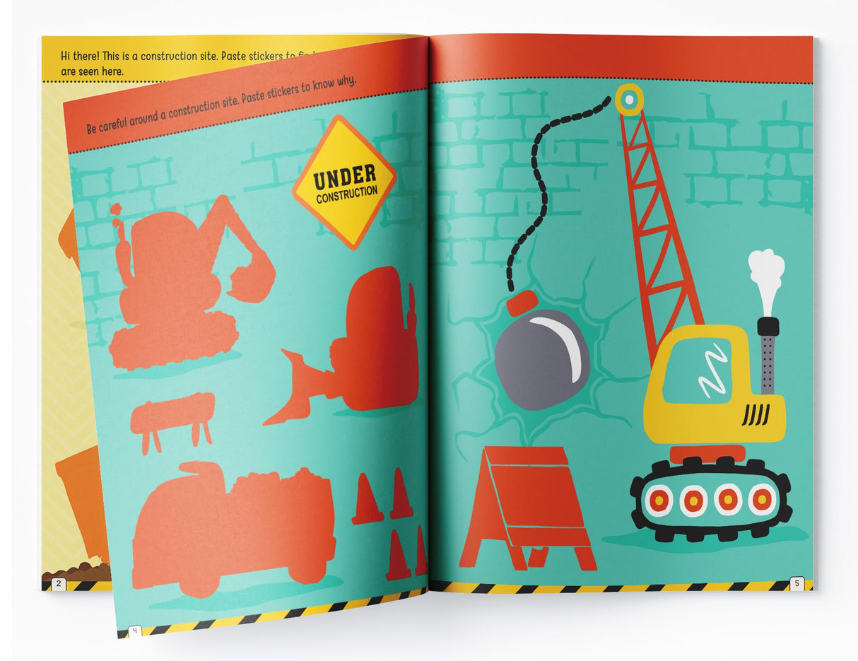 Movers and Diggers Reusable Sticker Book For Children - Retail Maharaj