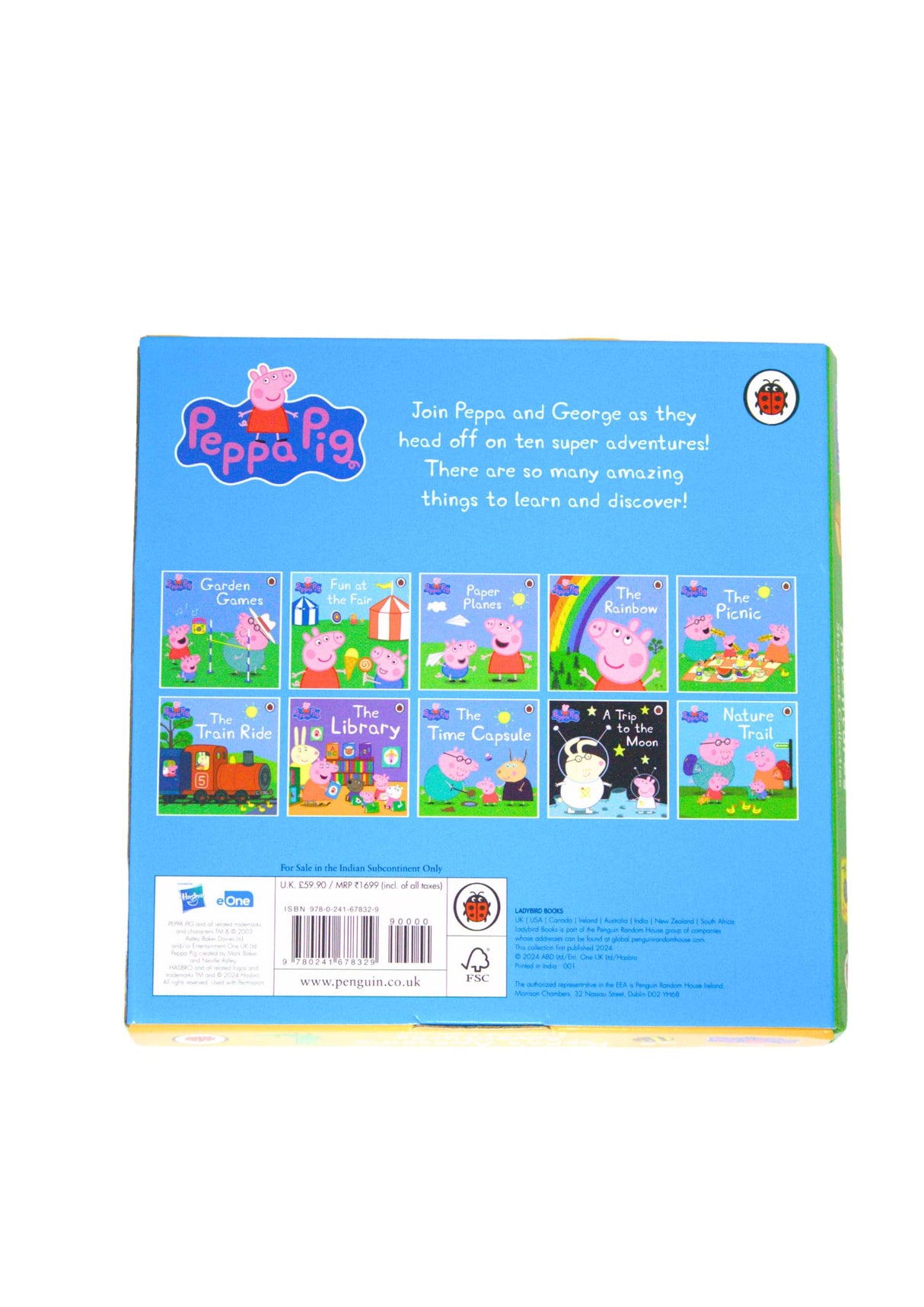 Peppa Pig: Peppa's Awesome Adventures: 10 Storybooks Collection in a Box (Nature Trail, Fun at the Fair, A Trip to the Moon, The Rainbow, The Library & More)