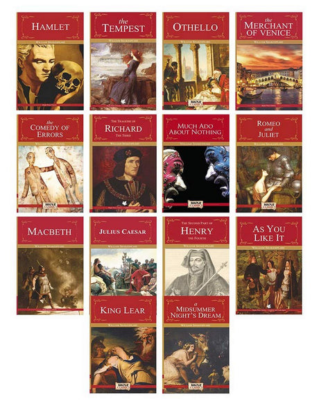 William Shakespeare (Set of 14 Books) - Hamlet, The Tempest, Othello, The Merchant of Venice, The Comedy of Errors, Richard III, Much Ado About ... Like It, King Lear, A Midsummer Night's Dream [Paperback] William Shakespeare - Retail Maharaj