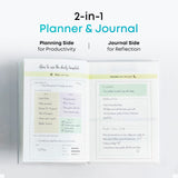 Find Your Balance Undated Planner Journal | Gratitude Journal with Habit Tracker & Mood Tracker | Includes Journaling Stickers | Undated | 4 Months - 300 Pages | (Stone White) - Retail Maharaj
