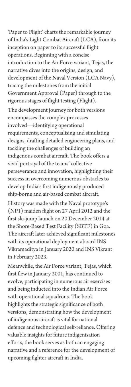 Paper to Flight: The Design Story of India`s Carrier Borne Fighter - Retail Maharaj