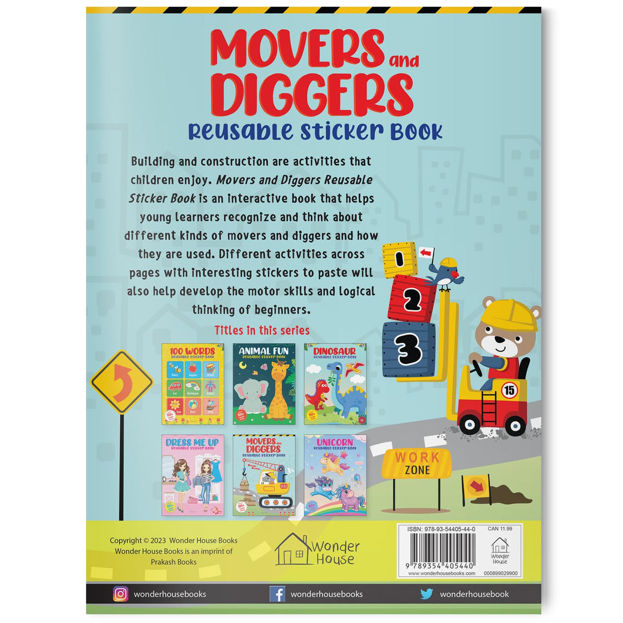 Movers and Diggers Reusable Sticker Book For Children - Retail Maharaj