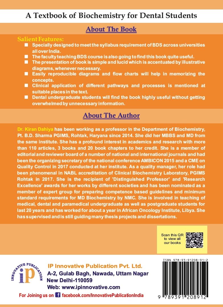 A Textbook of Biochemistry for Dental Students