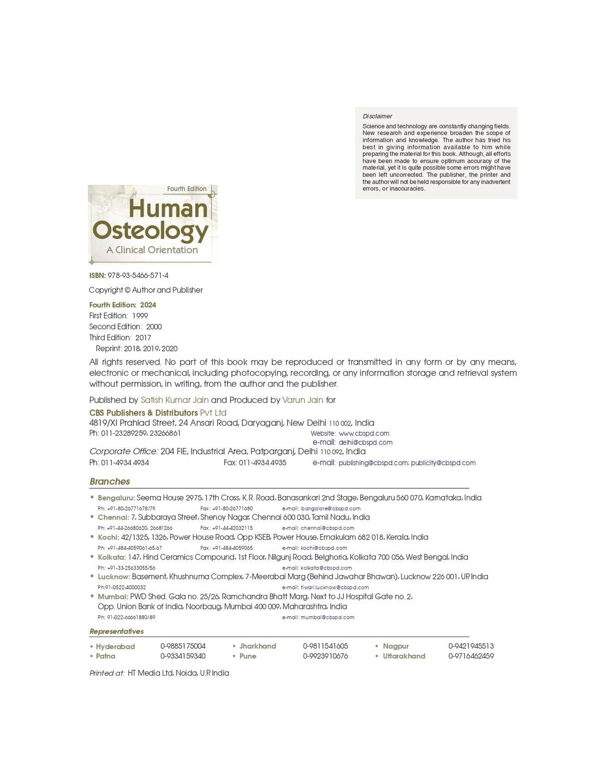 Human Osteology A Clinical Orientation 4Ed (Pb 2025)
