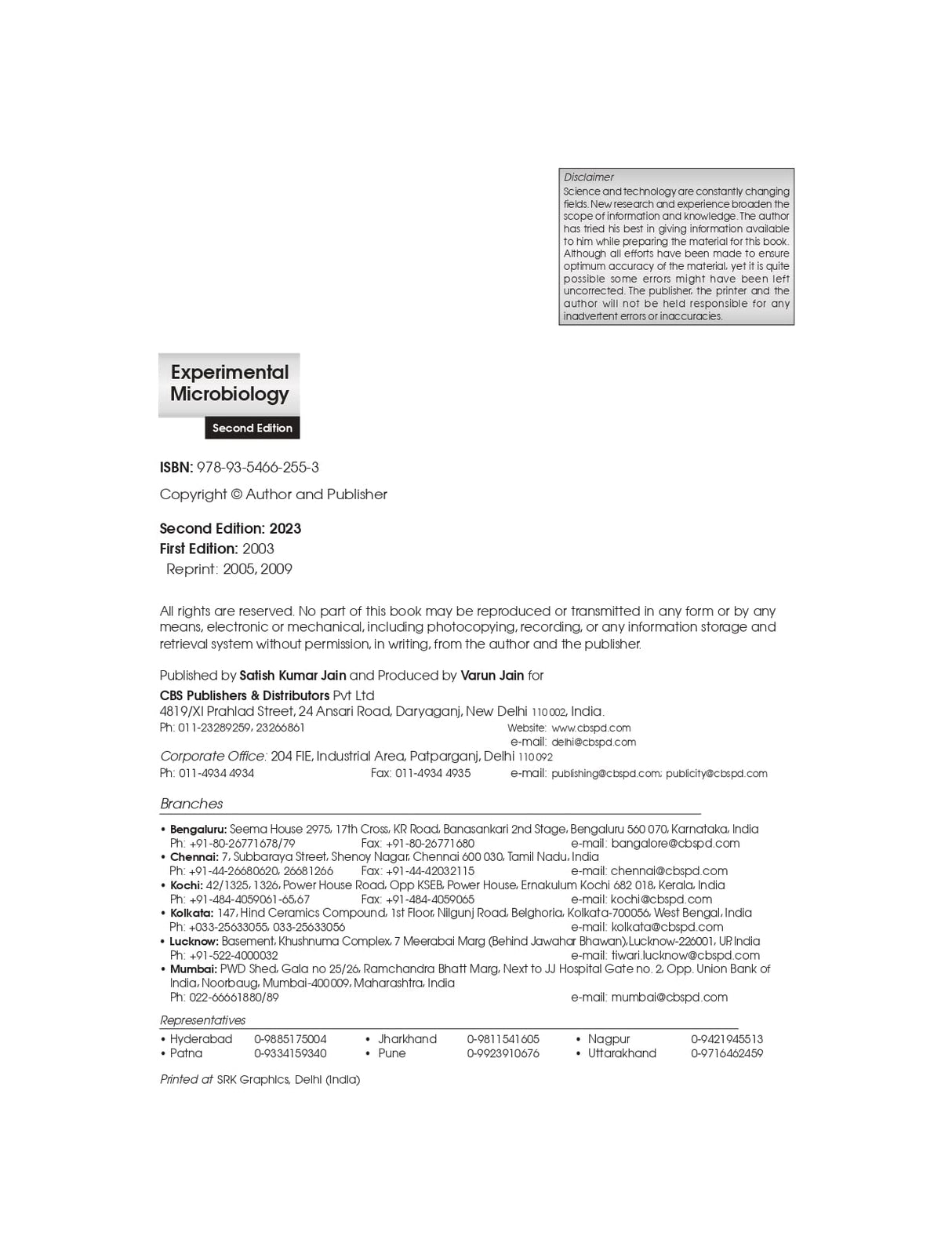 EXPERIMENTAL MICROBIOLOGY 2ED (PB 2023)