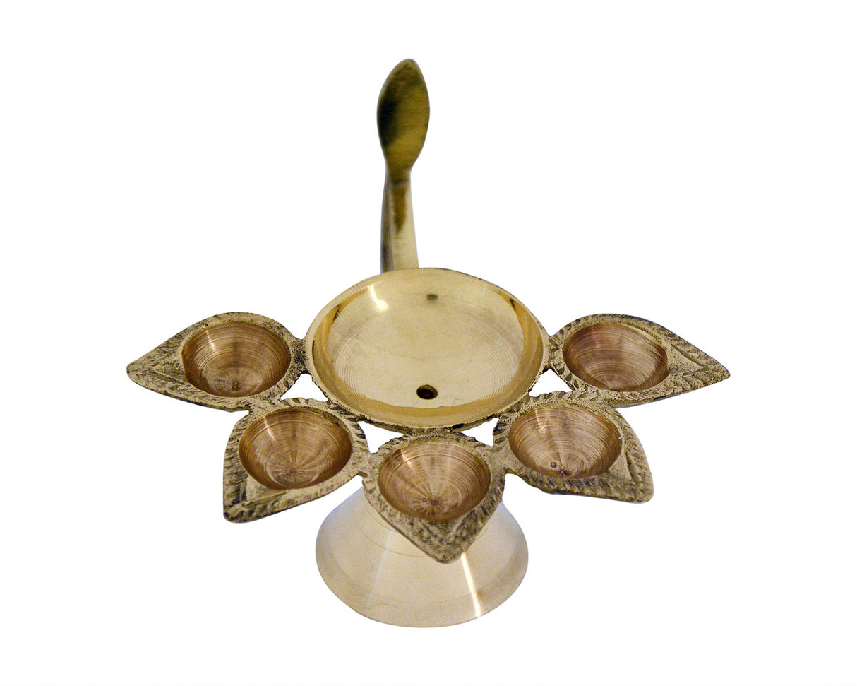 Aarti Panch Diya Small - Traditional Diya Stand for Spiritual Worship