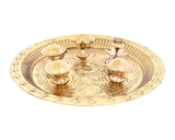 Brass Pooja Arti Dish – Five Stand Design for Complete Rituals