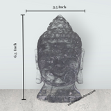 Buddha Head Statue - 6.5 x 3.5 Inches | Sphatik Buddha Face Idol / Head Of Buddha Statue for Home Decor