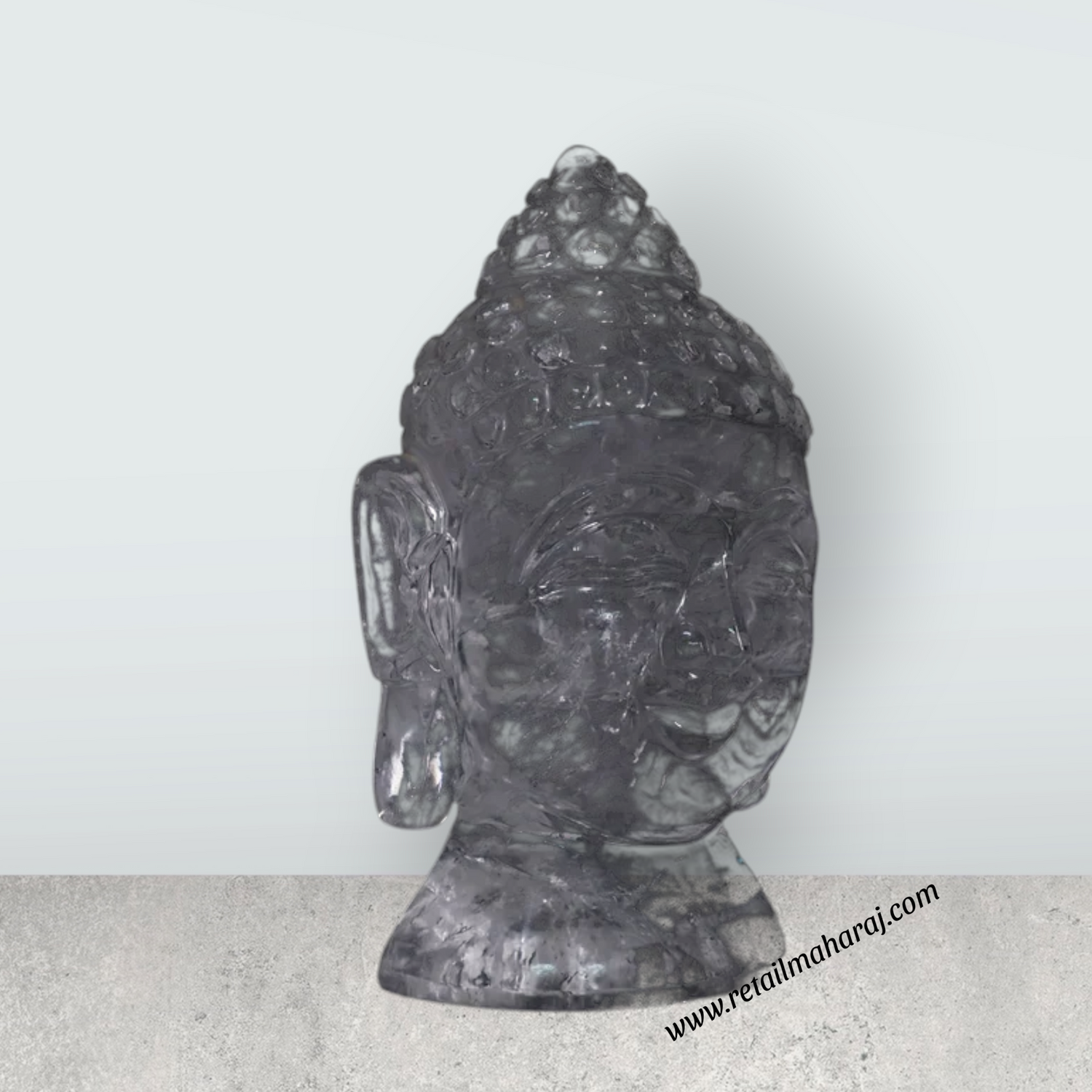 Buddha Head Statue - 6.5 x 3.5 Inches | Sphatik Buddha Face Idol / Head Of Buddha Statue for Home Decor