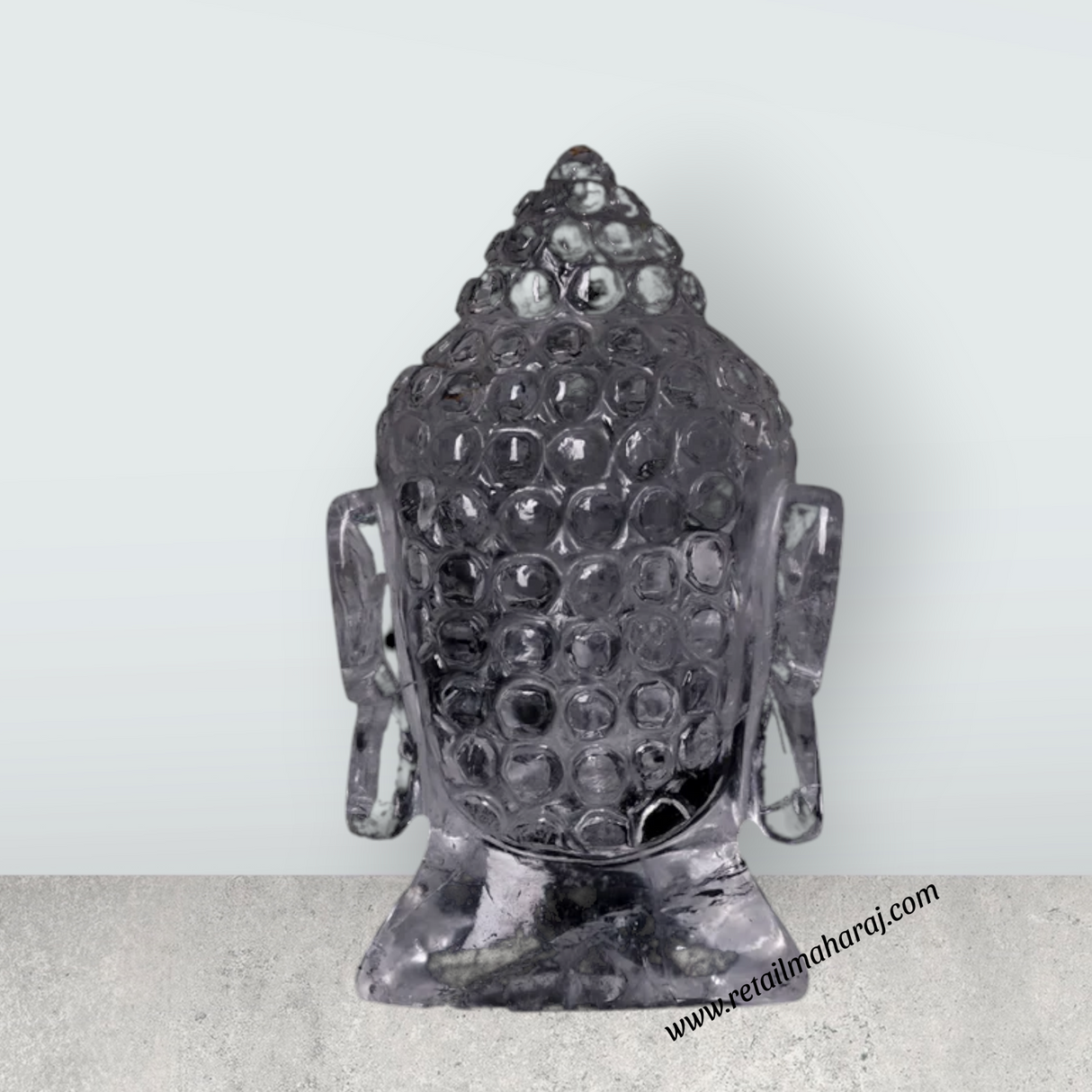 Buddha Head Statue - 6.5 x 3.5 Inches | Sphatik Buddha Face Idol / Head Of Buddha Statue for Home Decor