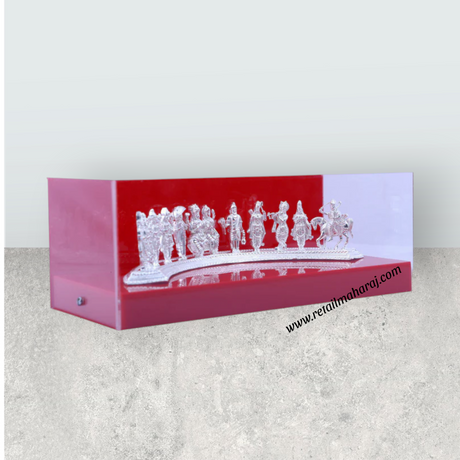 Dasavatharam Set - 3 x 8.5 Inches | Silver Vishnu Avatar Statue Set for Home - Retail Maharaj