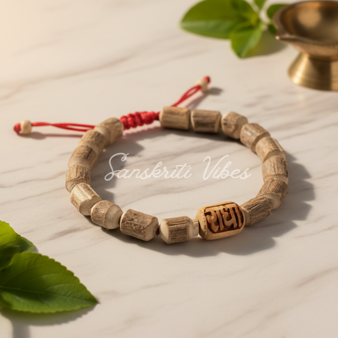 Traditional Shyama Tulsi Bracelet - Adjustable Thread Bracelet for Shri Radha Devotees