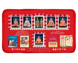 Puja Aasan with Gaumukhi and Pouch – Comfortable Prayer Mat with Small Pillows
