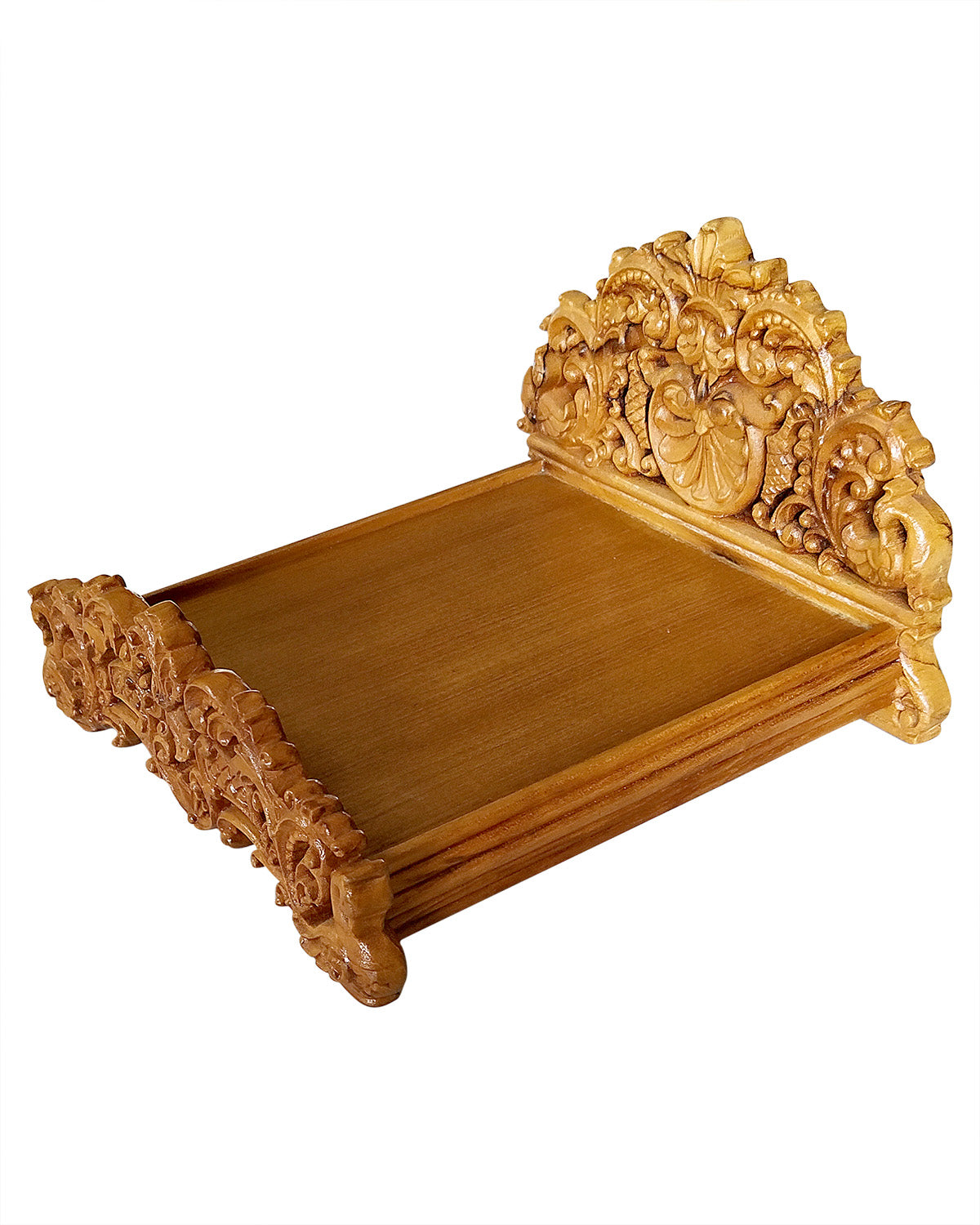 Thakorji Wooden Bed Small for God Murti (10" x 6.5")