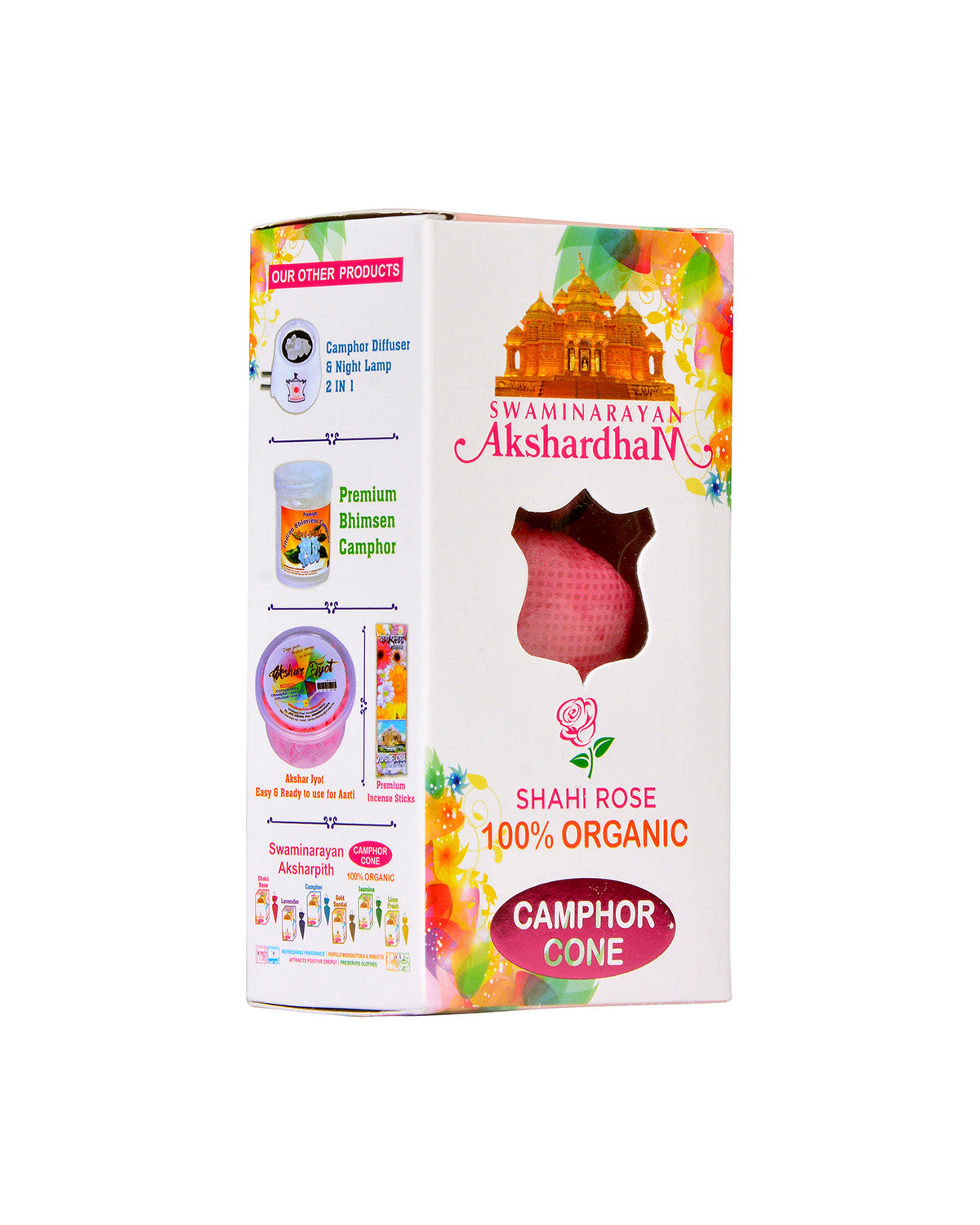 Shahi Rose Camphor Cone 3'' Cone | 5.5'' Box
